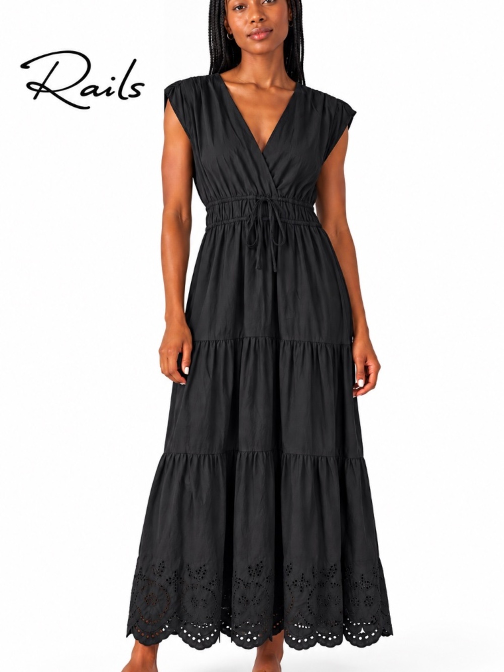Rails Lucia Dress in Black Eyelet.